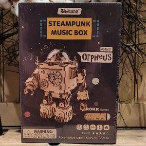NWT ROBOTIME Wooden 3D Puzzle Music Box With Light